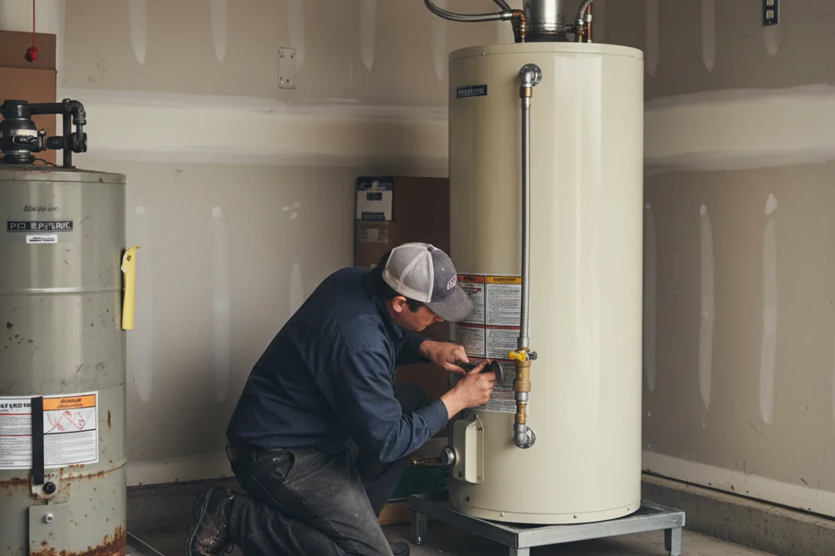 Water heater and shutoff valve replacement in Joshua