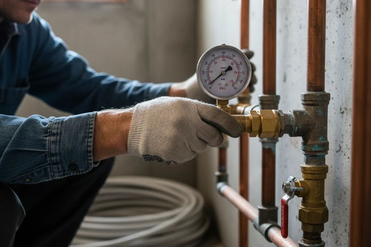 Pressure testing a repaired line during Water Line Repair in Joshua